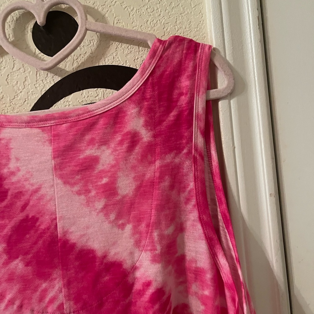 Plus Size Womens pink tie dye flowy tank dress size 3X NEW - Picture 8 of 10